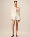 Sueña™ Kadın Kayısı Jakarlı Uzun Kollu Gömlek