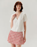 Sueña Beyaz Dantel V Yaka Bluz