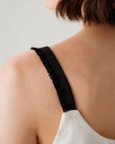 Sueña™ Beyaz Kontrast Kare Yaka Kolsuz Bluz