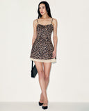 Sueña™ Kahverengi Leopar Slip Mini Elbise