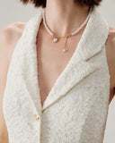 Sueña™ Beyaz Dantel Yaka Kolsuz Mini Elbise