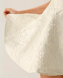 Sueña Beyaz Jakarlı Dantelli Slip Mini Elbise