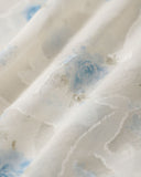 Sueña™ Beyaz Çiçek Dokulu Düğmeli Gömlek