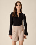 Sueña™ Haki Yüksek Bel Cepli Şort