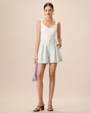 Sueña™ Kadın Yeşil Ekose Cepli Geniş Paça Şort