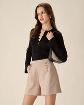 Sueña™ Haki Yüksek Bel Cepli Şort