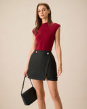 Sueña™ Kadın Siyah A Kesim Yırtmaçlı Mini Etek