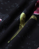 Sueña™ Siyah Çiçekli Yüksek Bel Mini Etek