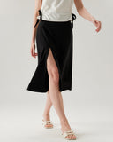 Sueña™ Siyah A Kesim Yırtmaçlı Midi Etek