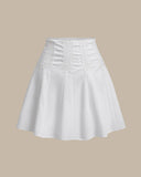 Sueña™ Beyaz Yüksek Bel A Kesim Mini Etek