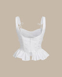 Sueña™ Beyaz Dantelli Fırfırlı Cami Üst