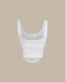 Sueña™ Beyaz U Yaka Dantelli Kolsuz Bluz