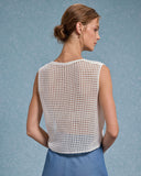 Sueña™ Beyaz V Yakalı Kesikli Tank Top