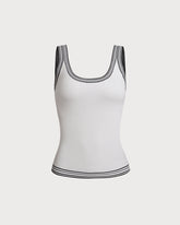 Sueña™ Siyah Kontrast U Yaka Askılı Üst