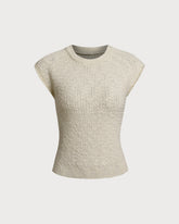 Sueña™ Kayısı Yuvarlak Yaka Dokulu Tank Top