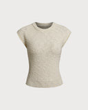 Sueña™ Kayısı Yuvarlak Yaka Dokulu Tank Top