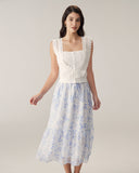 Sueña™ Beyaz Fırfırlı Nakış Tankı