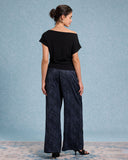 Sueña™ Siyah Kapşonlu Omuzdan Açık Tişört