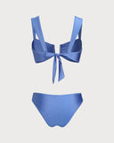 Mavi Üçgen Yüksek Esnek Bikini Takımı