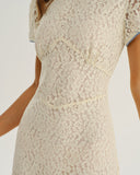 Kayısı Dantelli Dokulu A Kesim Uzun Elbise