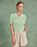 Sueña™ Yeşil Chelsea Tek Sıra Örgü Hırka