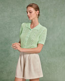 Sueña™ Yeşil Chelsea Tek Sıra Örgü Hırka