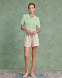 Sueña™ Yeşil Chelsea Tek Sıra Örgü Hırka