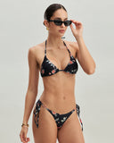 Sueña™ Siyah Çiçekli Üçgen Bikini Takımı