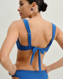 Sueña™ Mavi Dokulu Üçgen Bikini Takımı