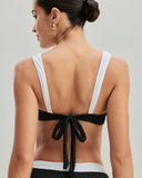 Sueña™ Siyah Kontrast U Yaka Üçgen Bikini Takımı