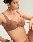 Sueña™ Kahverengi Çizgili Üçgen Bikini Takımı