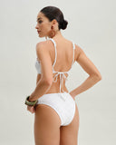 Sueña™ Beyaz Jakarlı Balenli Bikini Takımı