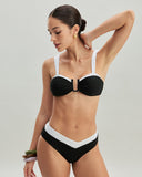 Sueña™ Siyah Kontrast U Yaka Üçgen Bikini Takımı