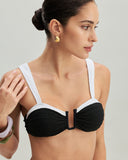 Sueña™ Siyah Kontrast U Yaka Üçgen Bikini Takımı