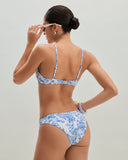 Sueña™ Mavi Çiçekli Balenli Bikini Takımı