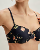 Sueña™ Siyah Çiçekli Balenli Bikini Takımı