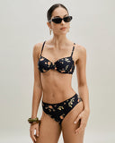 Sueña™ Siyah Çiçekli Balenli Bikini Takımı