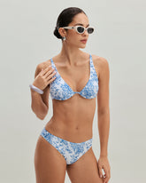 Sueña™ Mavi Çiçekli Balenli Bikini Takımı