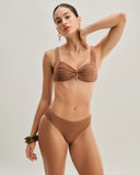 Sueña™ Kahverengi Çizgili Üçgen Bikini Takımı