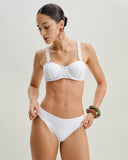 Sueña™ Beyaz Jakarlı Balenli Bikini Takımı