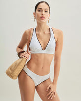 Sueña™ Beyaz Kontrast X Çapraz Üçgen Bikini Takımı