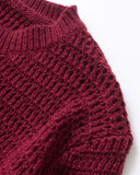 Şarap Kırmızısı Tek Sıralı Örgü Hırka