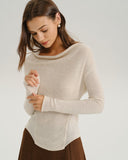 Kayısı Kapüşonlu Yaka Örgü Tişört