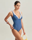 Sueña™ Mavi Puantiyeli Tek Parça Mayo