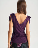 Mor V Yaka Bağlamalı Atlet