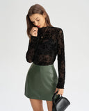 Siyah Çiçekli Şeffaf Tişört