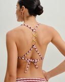 Sueña™ Kırmızı Çizgili Üçgen Bikini Takımı