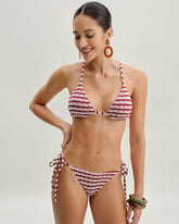 Sueña™ Kırmızı Çizgili Üçgen Bikini Takımı