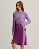 Mor Ribanalı Örgü Hırka