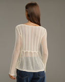 Bej V Yaka Çan Kollu Hırka